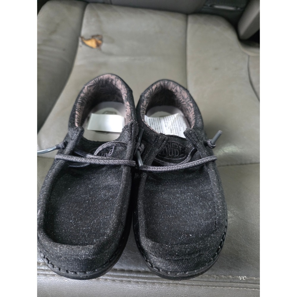 Hey Dude Wally Toddler Basic Black Slip On Loafers Shoes 40655-001 Size C10